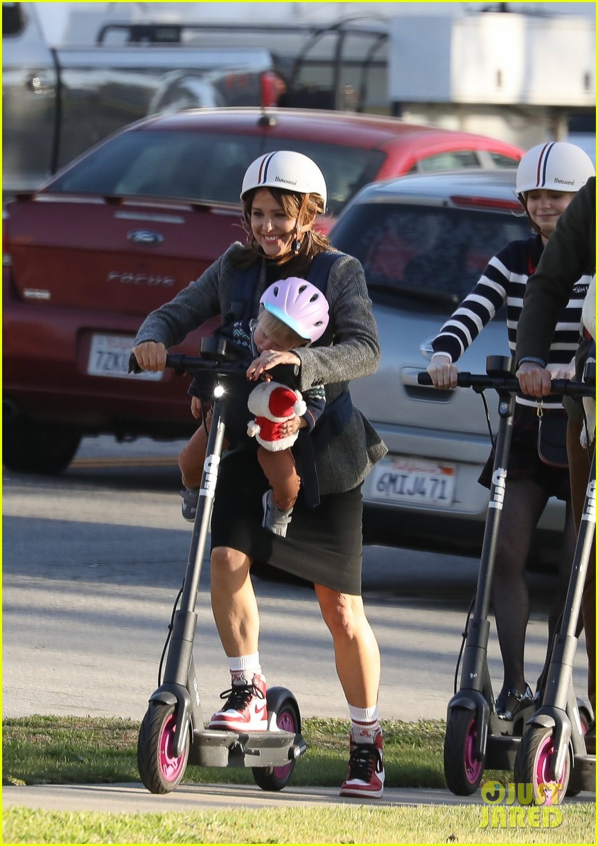 Emma Myers & Brady Noon Go on a Family Scooter Ride With Jennifer Garner for 'Family Leave' Filming