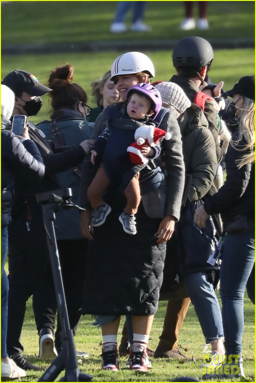 Emma Myers & Brady Noon Go on a Family Scooter Ride With Jennifer Garner for 'Family Leave' Filming