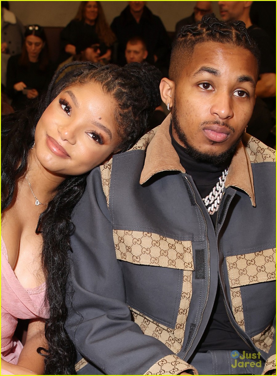 Halle Bailey & DDG Cuddle Up at Gucci Fashion Show In Milan (Photos)