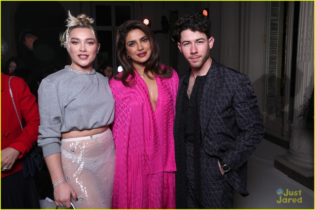 Nick Jonas & Priyanka Chopra Couple Up at Valentino Fashion Show in Paris