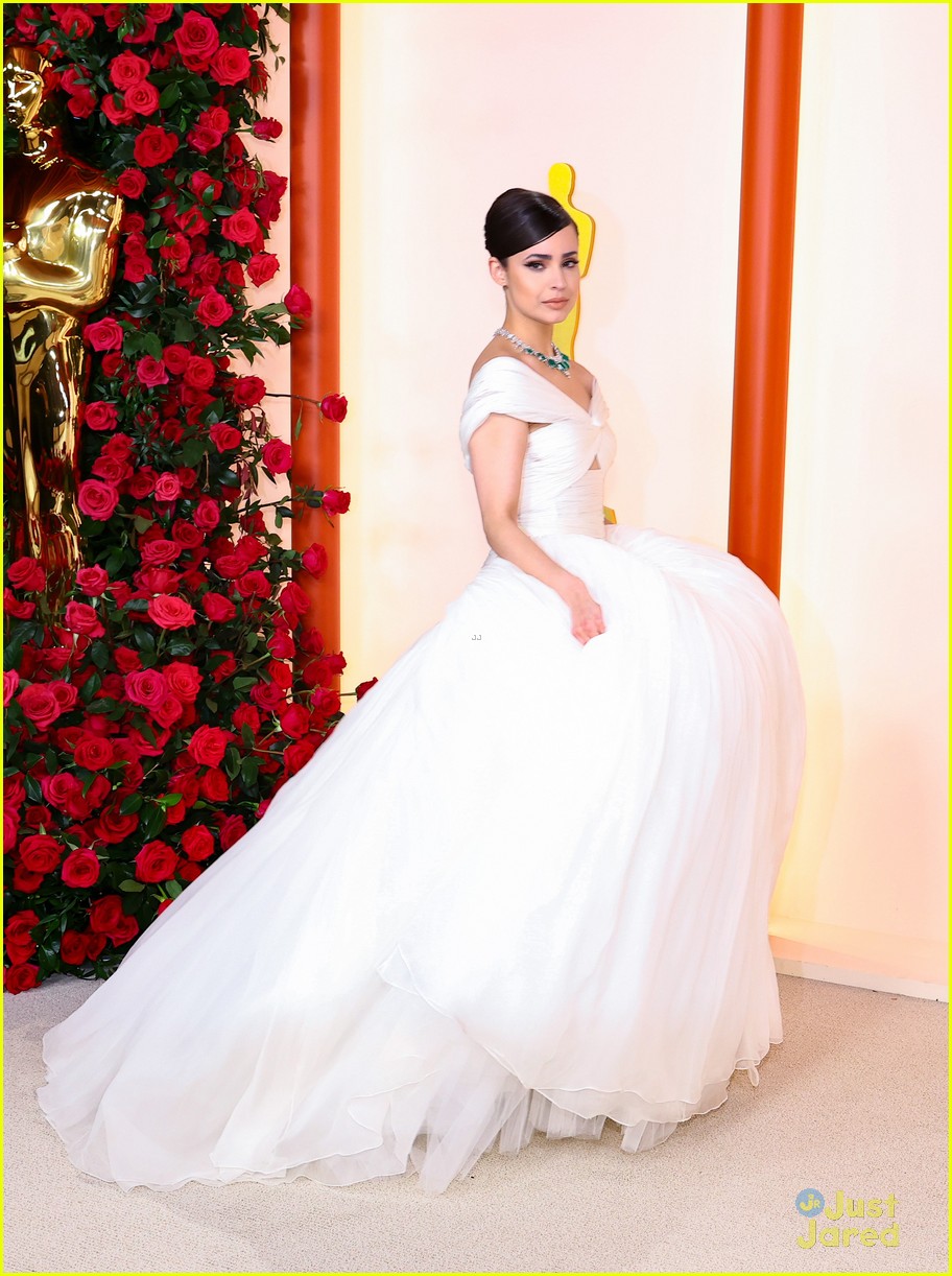 Sofia Carson is a Vision In White at the Oscars 2023 Ahead of Debut Performance