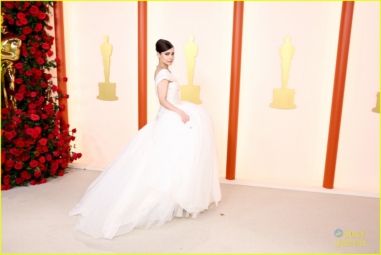 Sofia Carson is a Vision In White at the Oscars 2023 Ahead of Debut Performance