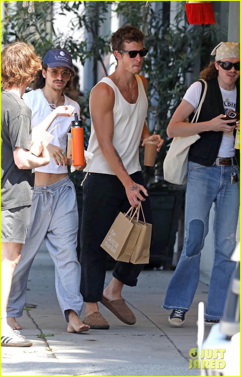 Shawn Mendes Picks Up Healthy Juice During Day Out with Friends