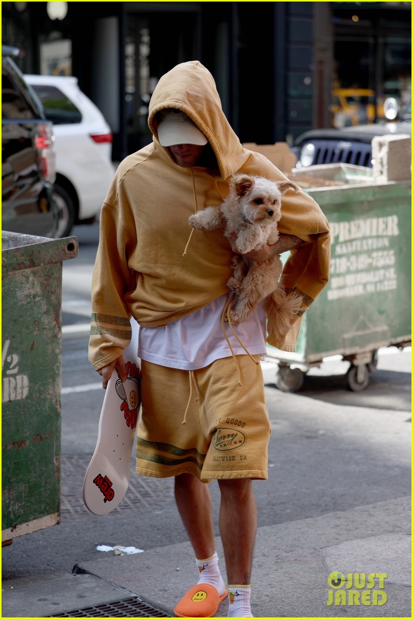 Hailey & Justin Bieber Cradle Their Adorable Puppies While Out in NYC