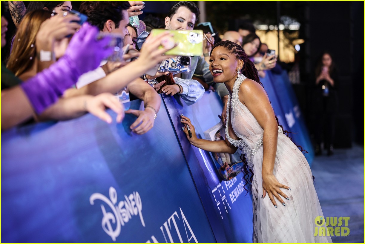 Halle Bailey Channels Ariel in Under the Sea-Inspired Dress at 'Little Mermaid' Premiere in Mexico City