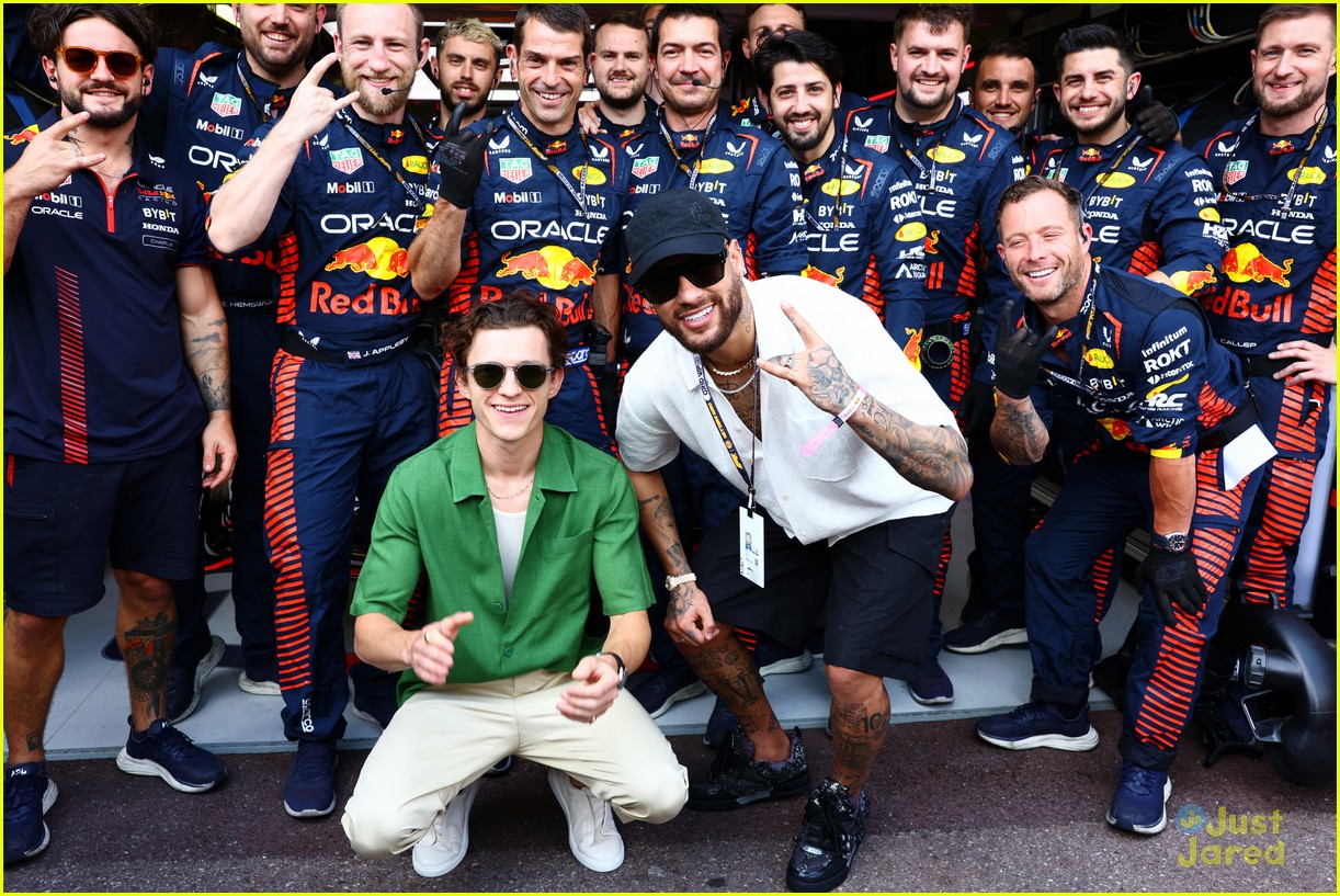 Tom Holland Waves Checkered Flag at F1 Grand Prix of Monaco