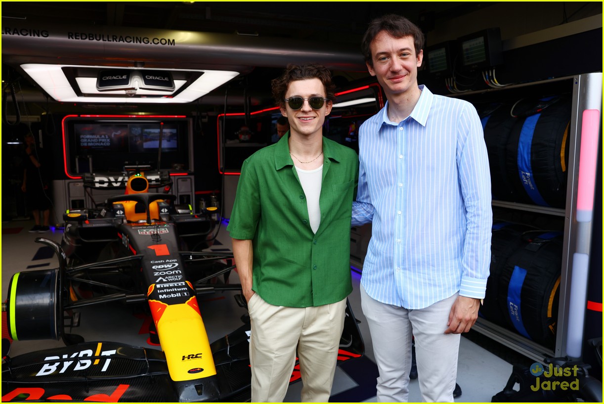 Tom Holland Waves Checkered Flag at F1 Grand Prix of Monaco