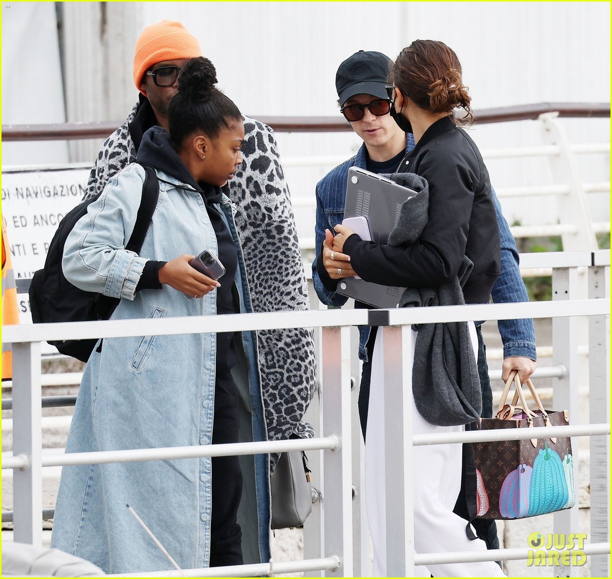 Zendaya & Tom Holland Catch Flight Out of Venice with Stylist Law Roach