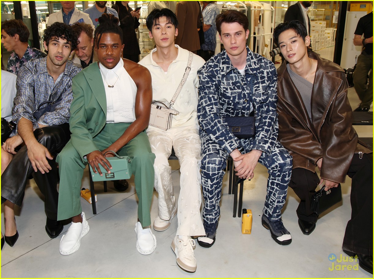 Hero Fiennes Tiffin, Nicholas Galitzine & Noah Beck Attend Fendi Fashion Show