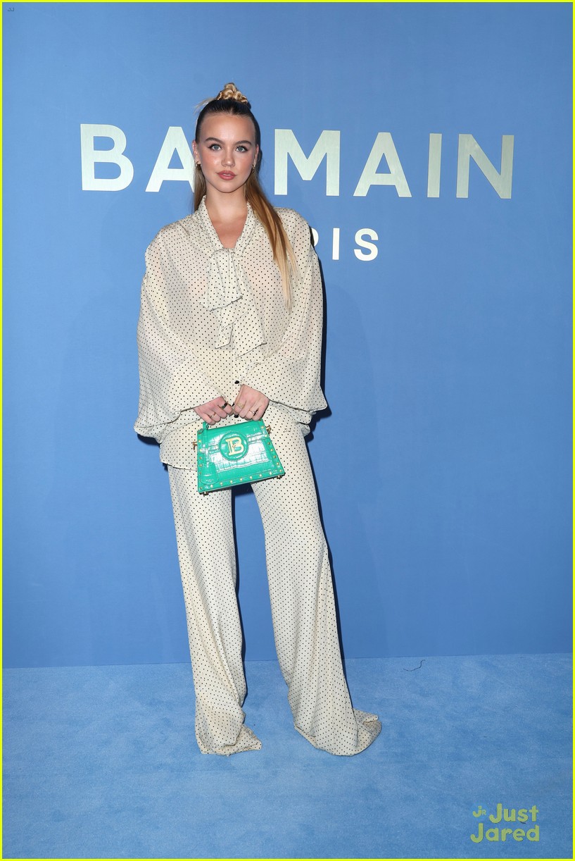 Dove Cameron & Lucy Hale Sit Front Row at Balmain Show During Paris Fashion Week