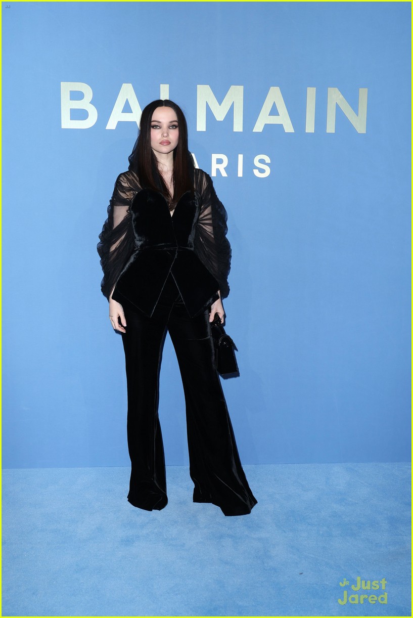 Dove Cameron & Lucy Hale Sit Front Row at Balmain Show During Paris Fashion Week