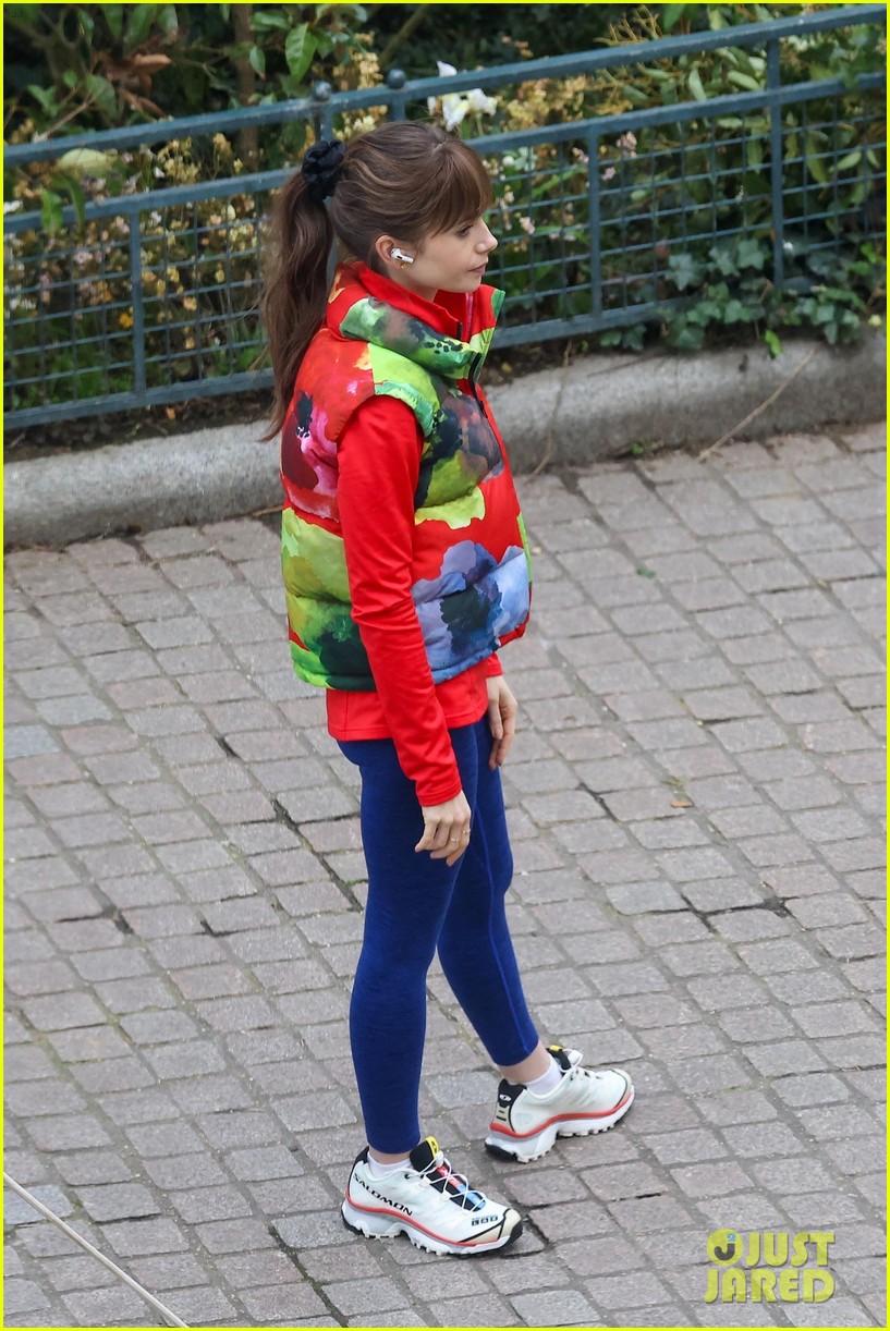 Lily Collins Films New Season of 'Emily in Paris' On Location, First Set Photos Tease Surprising Reunion