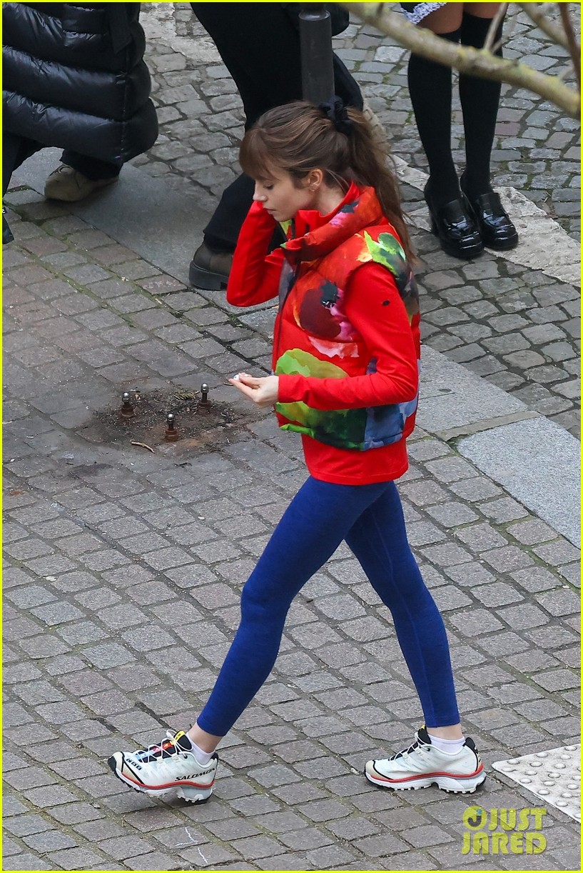 Lily Collins Films New Season of 'Emily in Paris' On Location, First Set Photos Tease Surprising Reunion